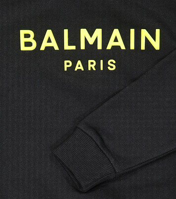 Cotton fleece sweatshirt and shorts set | Balmain Kids