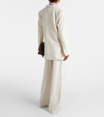 Blazer in cotone e lino a righe | Frame