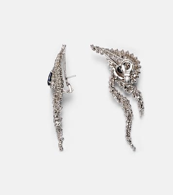 Orecchini in oro bianco 18kt con diamanti e zaffiri | Yeprem