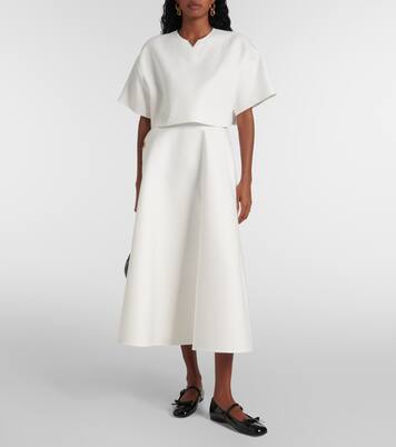 VGold cotton gabardine crop top | Valentino