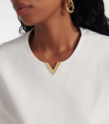 VGold cotton gabardine crop top | Valentino