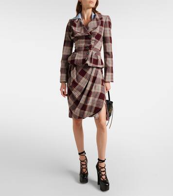 Drunken Drape 체크 미디 스커트 | Vivienne Westwood