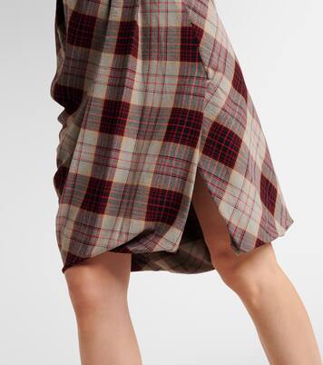 Drunken Drape 체크 미디 스커트 | Vivienne Westwood