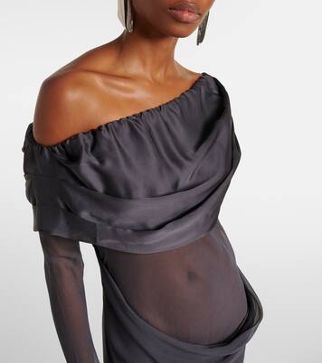 Robe longue asymétrique en soie | Christopher Esber