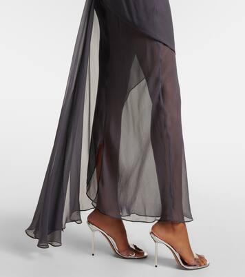 Robe longue asymétrique en soie | Christopher Esber