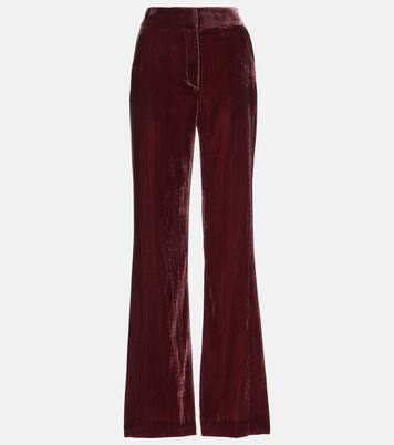 Lebone high-rise velvet flared pants | Veronica Beard