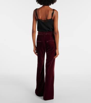Lebone high-rise velvet flared pants | Veronica Beard