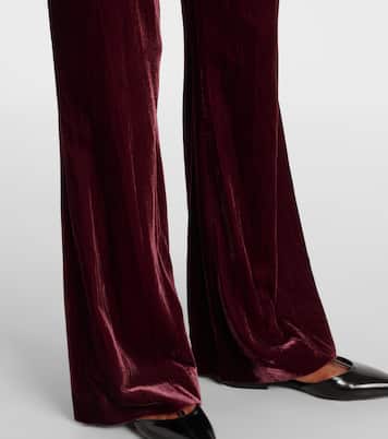 Lebone high-rise velvet flared pants | Veronica Beard