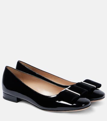 Audrey bow-detail patent leather ballet flats | Tom Ford