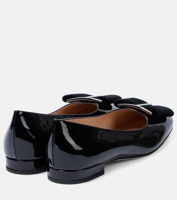 Audrey bow-detail patent leather ballet flats | Tom Ford