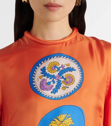 Robe midi Luis en soie | Alémais