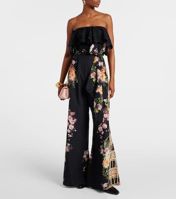 Mono de algodón floral sin tirantes | Camilla