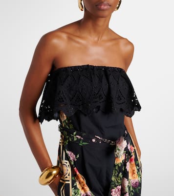 Mono de algodón floral sin tirantes | Camilla