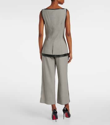 Cressida checked faux leather-trimmed vest | Simkhai