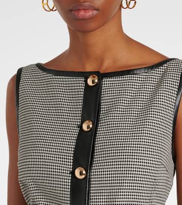 Cressida checked faux leather-trimmed vest | Simkhai