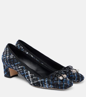 Elme 45 bow-detail tweed pumps | Jimmy Choo