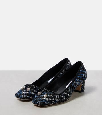 Elme 45 bow-detail tweed pumps | Jimmy Choo