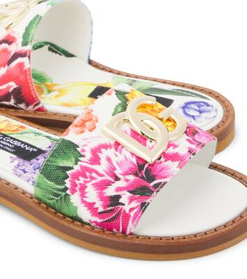 Floral canvas sandals | Dolce&Gabbana Kids