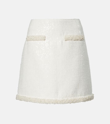 Minigonna in bouclé con perle bijoux | Self-Portrait