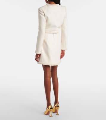 Minigonna in bouclé con perle bijoux | Self-Portrait