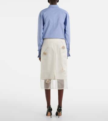 Jupe crayon en soie à perles | Róhe