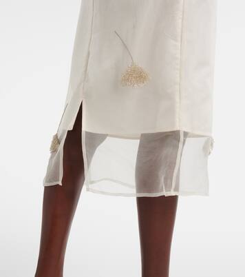 Jupe crayon en soie à perles | Róhe