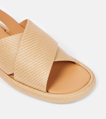 Woven leather-trimmed sandals | Tod's