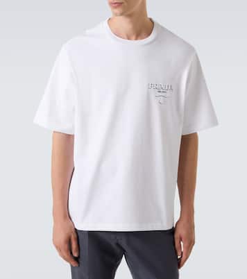 Logo oversized cotton jersey T-shirt  | Prada