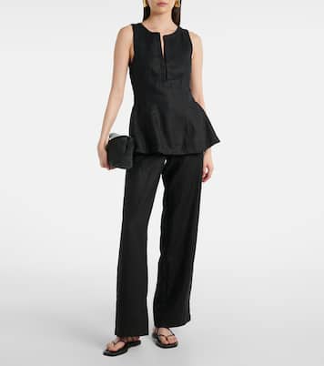 Pantalon droit Sanne à taille haute en lin | Faithfull