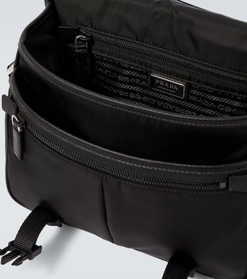 Re-Nylon leather-trimmed shoulder bag | Prada