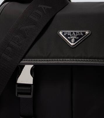 Re-Nylon leather-trimmed shoulder bag | Prada