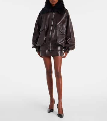 Daemon oversized leather blouson jacket | Khaite