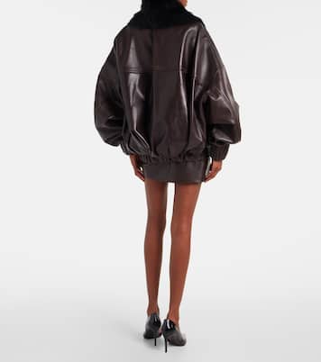 Daemon oversized leather blouson jacket | Khaite
