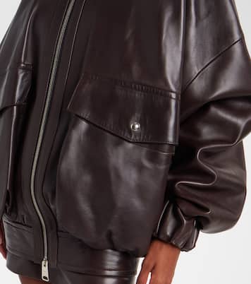 Daemon oversized leather blouson jacket | Khaite