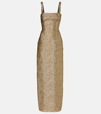 Micheline metallic-effect seersucker gown | Emilia Wickstead