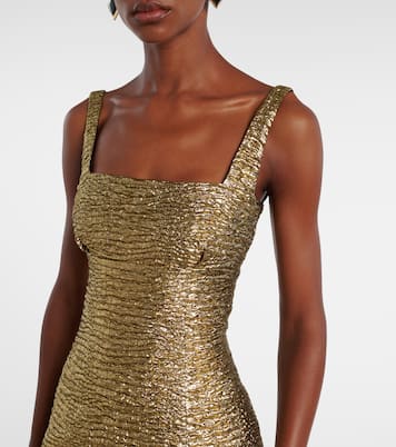 Micheline metallic-effect seersucker gown | Emilia Wickstead