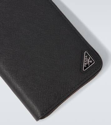 Portefeuille en cuir Saffiano à logo | Prada