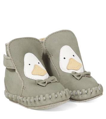 Baby Junus bow-detail suede booties | Donsje