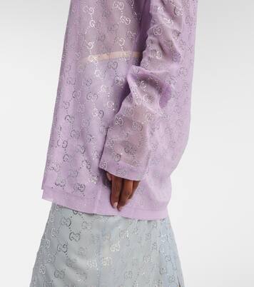 GG embellished silk top | Gucci