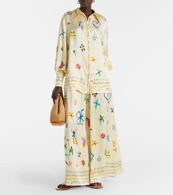 Sidi floral silk palazzo pants | Alémais