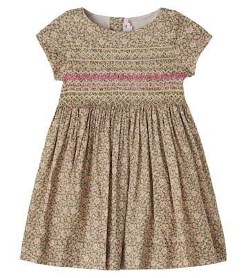 Duchesse smocked floral cotton dress | Bonpoint