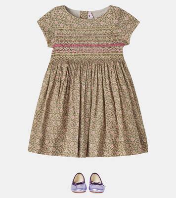 Duchesse smocked floral cotton dress | Bonpoint