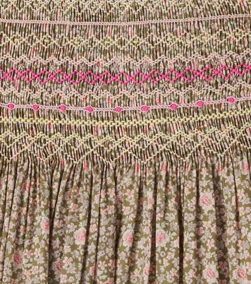 Duchesse smocked floral cotton dress | Bonpoint