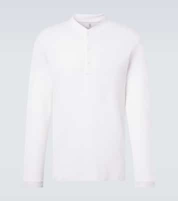 Cotton and silk Henley shirt | Brunello Cucinelli