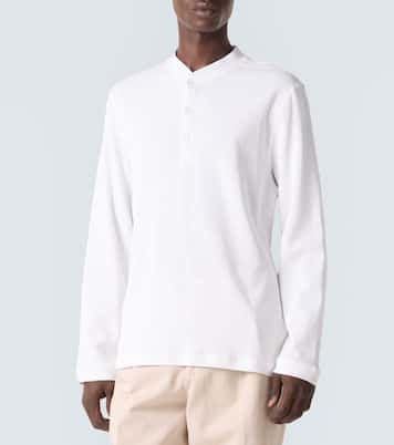 Cotton and silk Henley shirt | Brunello Cucinelli
