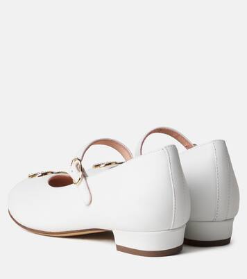 DG embellished leather ballet flats | Dolce&Gabbana Kids