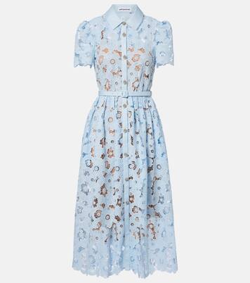 Belted lace shirt dress | Self-Portrait