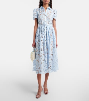 Belted lace shirt dress | Self-Portrait