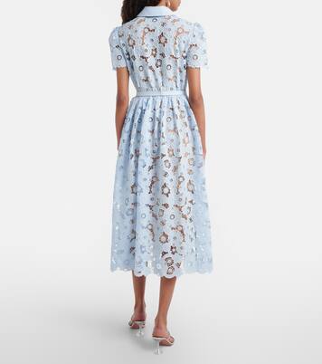 Belted lace shirt dress | Self-Portrait