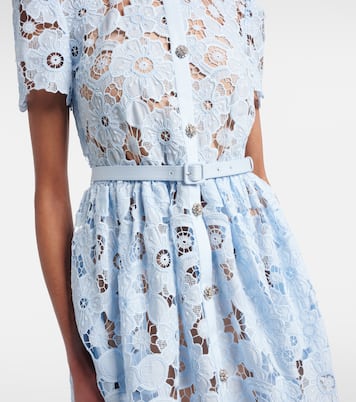 Belted lace shirt dress | Self-Portrait